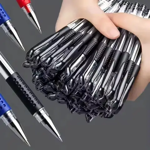 20 pz Penne Gel Set Nero Blu Rosso Ricarica Penna Gel Punta Proiettile 0.5mm Forniture Per Ufficio Scolastico Cancelleria Kawaii Accessori Carino