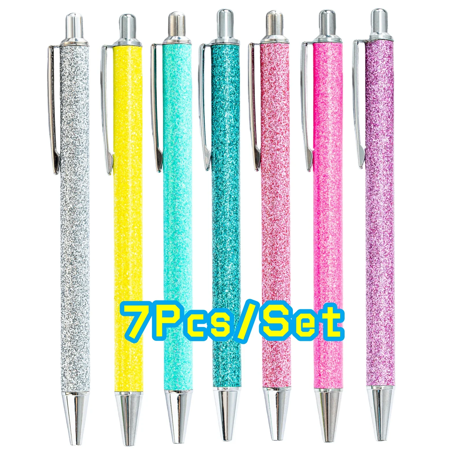 7/9Pcs Hohe Qualität Glänzenden Roller Kugelschreiber Luxus Nette Hochzeit Rose Gold Metall Schreibwaren Schule Bürobedarf spinning – Detail 1