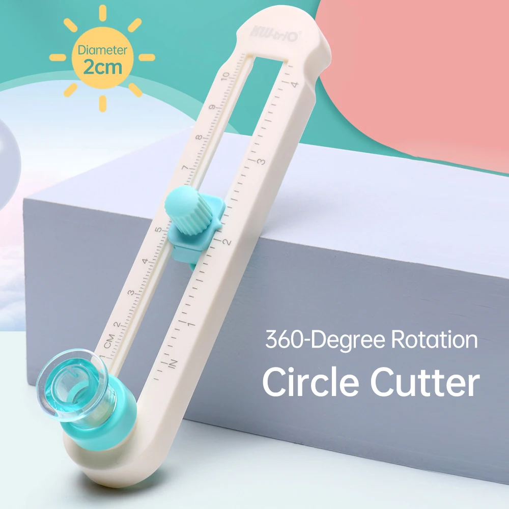 KW-triO Circle Cutter 360Degree Handmade Rotation Compass Circle Diameter DIY Card Paper Cutting Tool w/ Visible Center Position