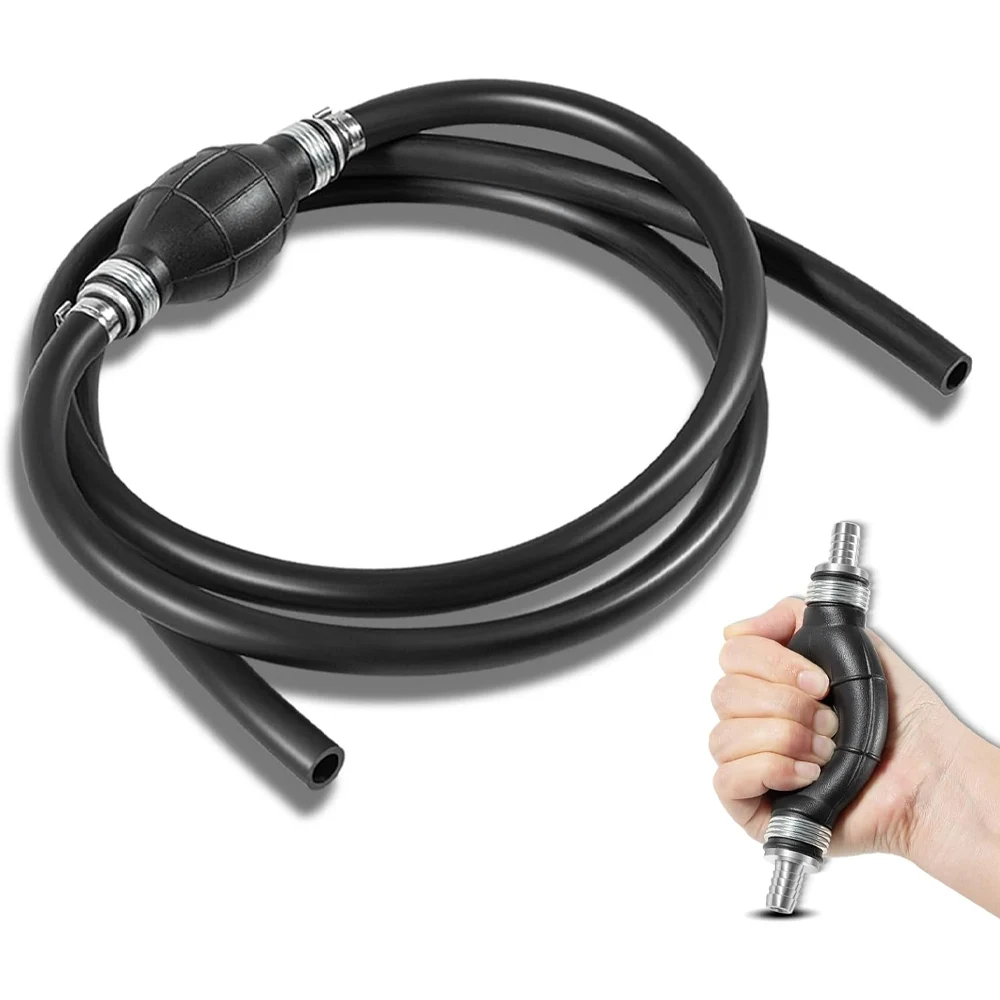 Upgrade3/8in Universal  Fuel Hose Line Assembly with Primer Bulbs Fit for Marine Outboard Boat Motor RVs Tractors and Caravans
