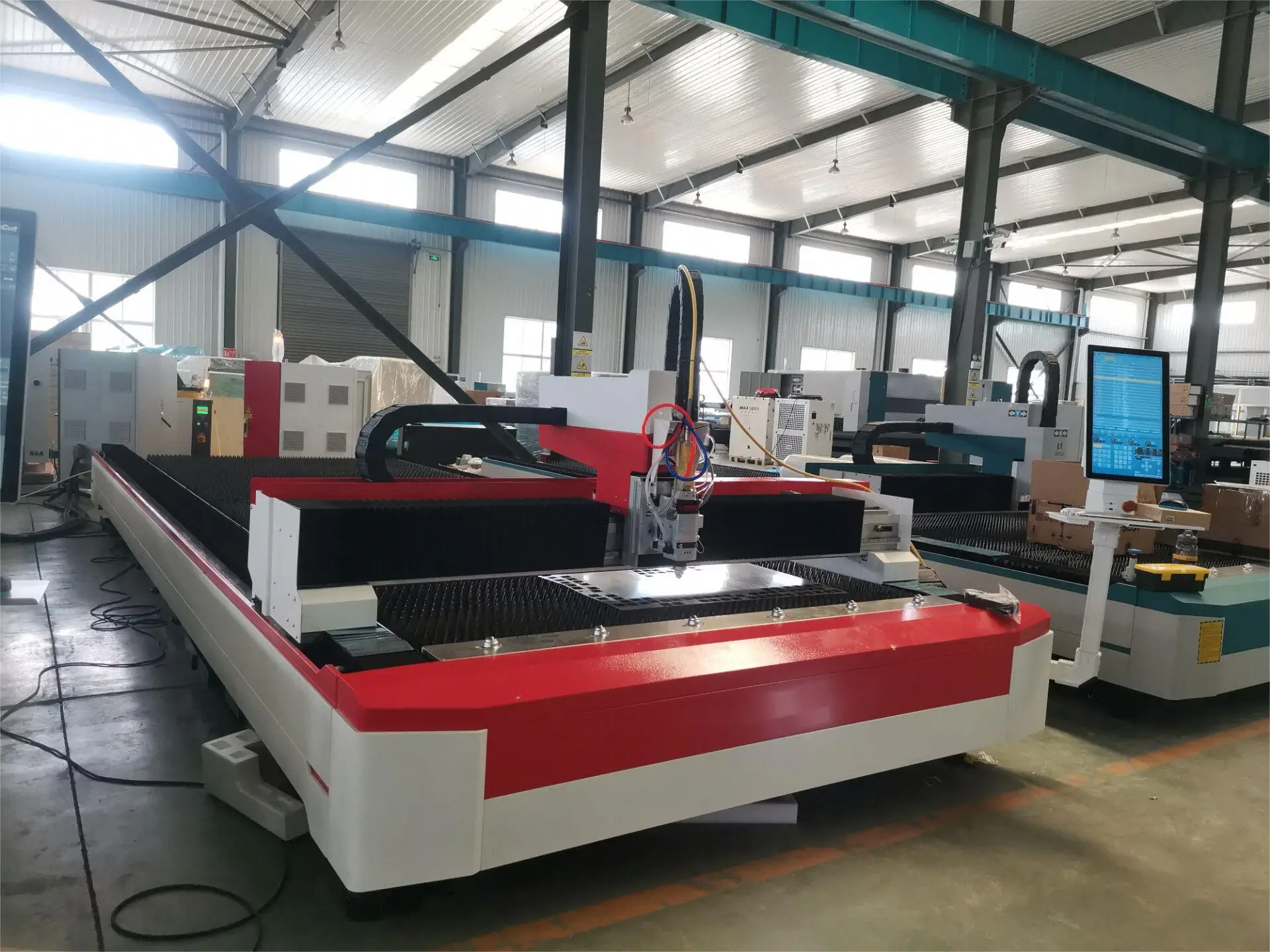 Red LXSHOW Cortador De Metal Personalizado, Máquina De Corte A Laser De Fibra, CNC Laser Para Placa De Metal, CS SS AL CO, 6020F, Fabricante