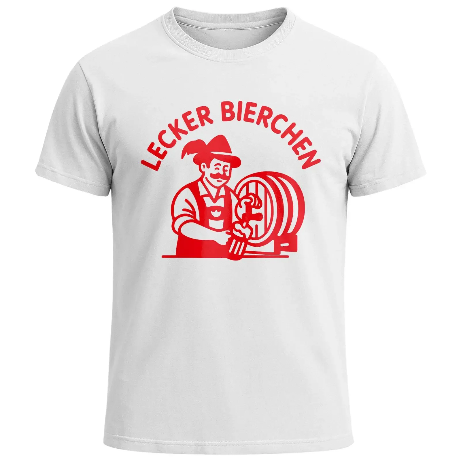 Men's Oktoberfest Lecker Bierchen Funny Brewer Print T Shirt Casual Beer Festival Drinking Party Outfit vintage Washed