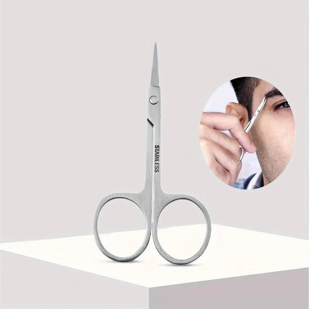 Eyelashes Ear Hair Trimming Eyebrow Scissors Curved Nose Hair Scissors Used For Beard Grooming Eyelashes Ear Hair Trimming