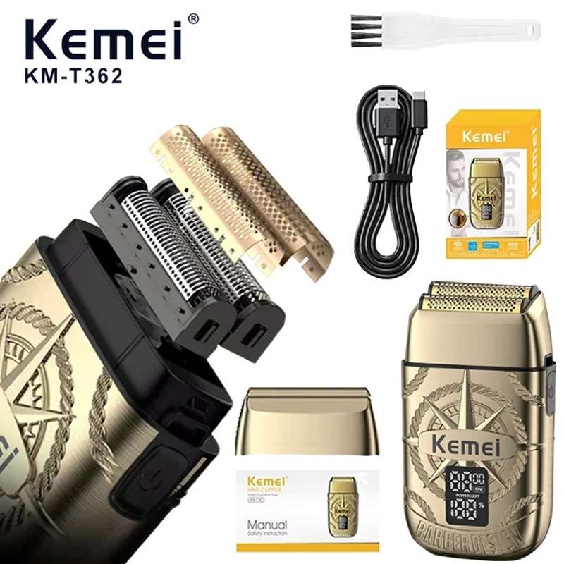 

Kemei T362 8500 об/мин высокоскоростные прочные лезвия для путешествий домой с использованием электрических мужских бритв для бороды, триммеры для стрижки усов