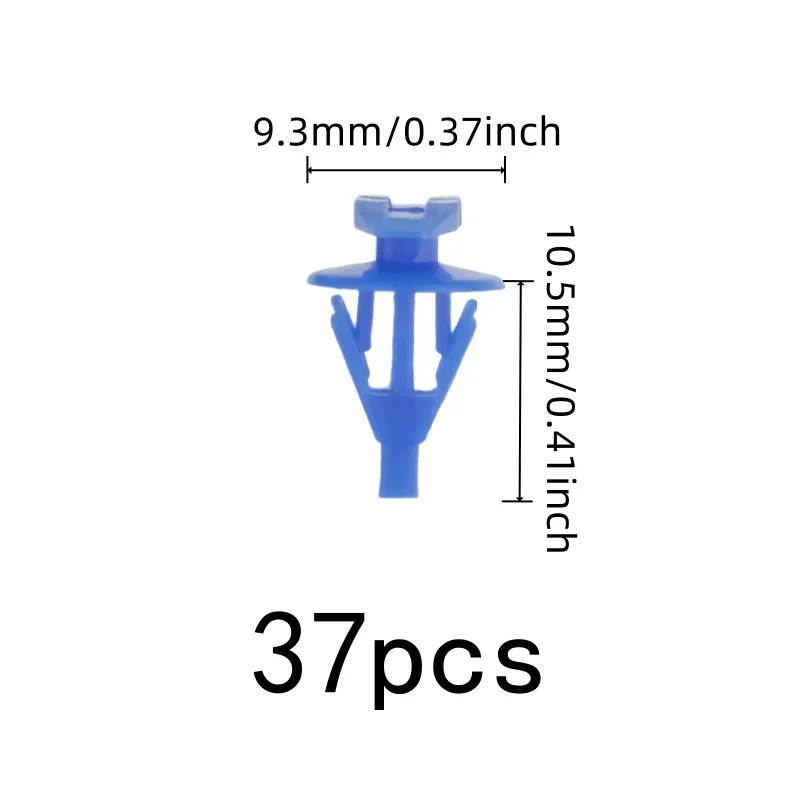 Anti-Aging Material Door Frame Seal Clips 37 pcs, perfect for Hood Seal Strips, Blue Plastic Body, Multipurpose