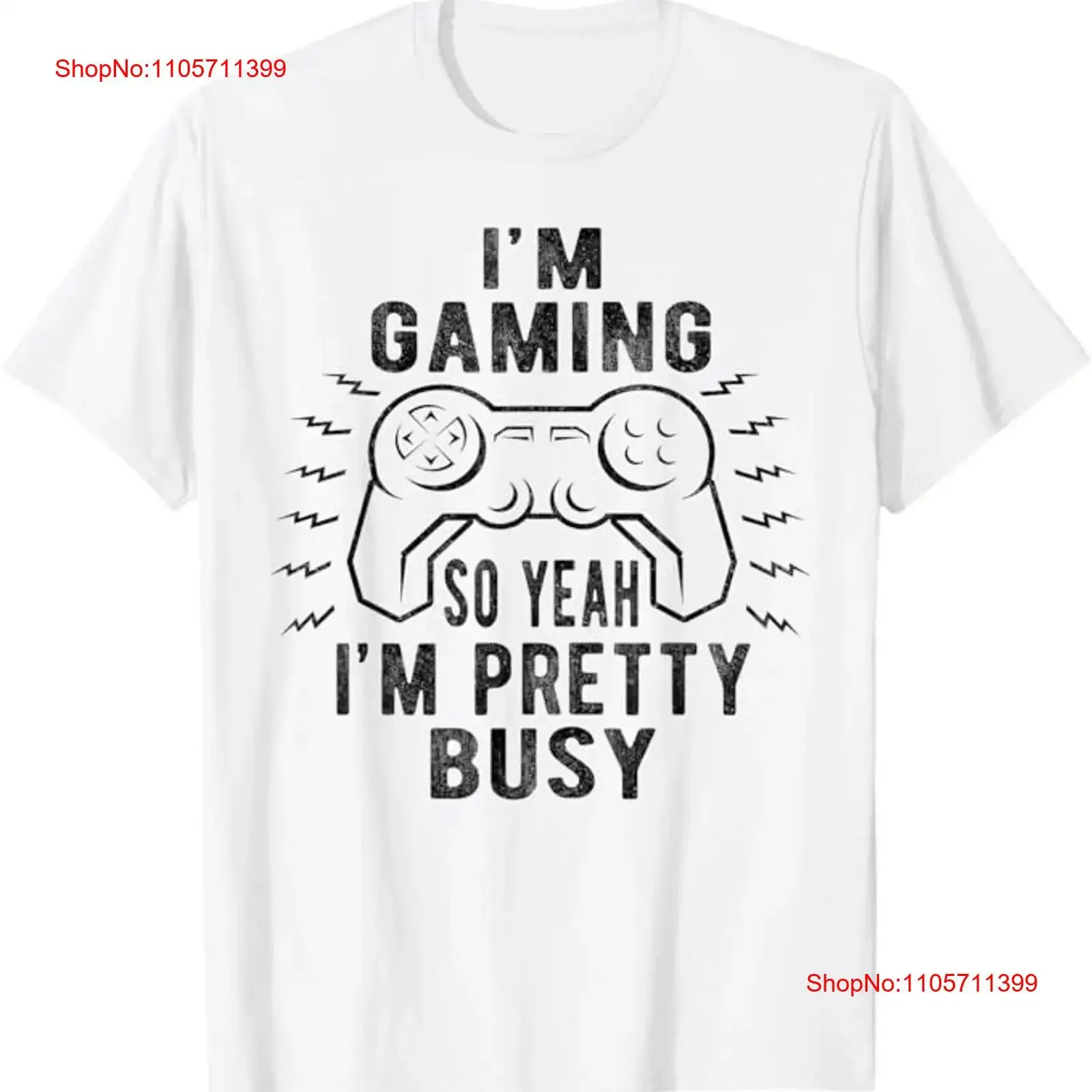 Gaming So Yeah I'm Pretty Busy Sarcastic Video Gamer T Shirt long or short sleeves vintage Washed Versatile graphic streetwear