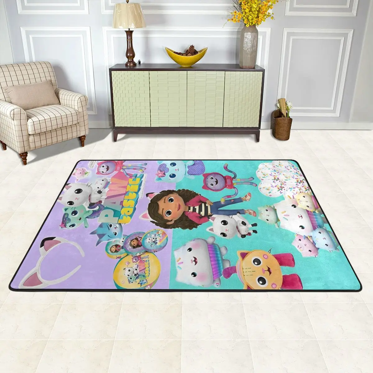 Anti Slip Kitchen Carpets G-Gabbys Dollhouses Carpet For Living Room Bedroom Sofa Home Decor Modern Velvet Floor Carpet Foot Mat