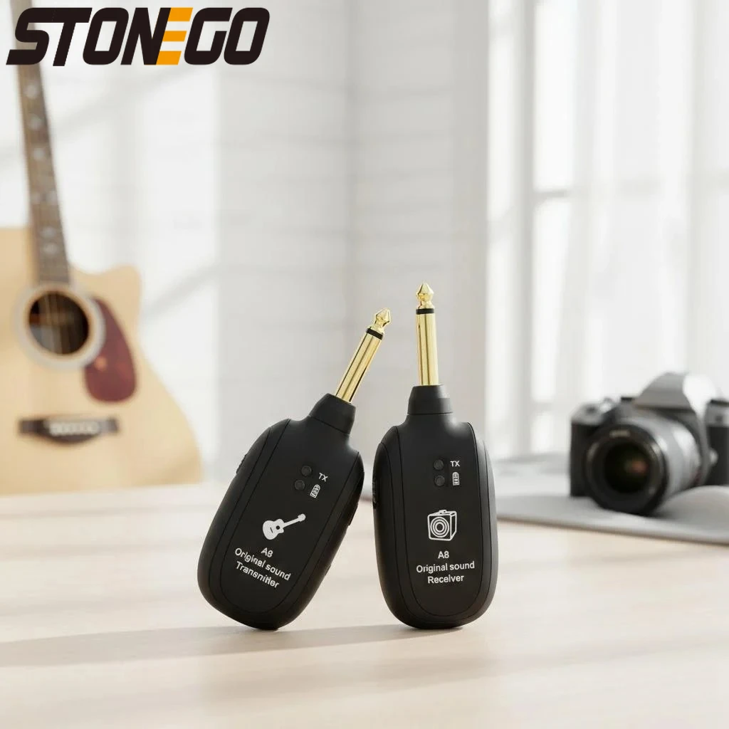 

Беспроводная гитарная система, 4-канальный передатчик и приемник для электрогитары, бас-гитары, скрипки, с низкой задержкой и высококачественным звуком