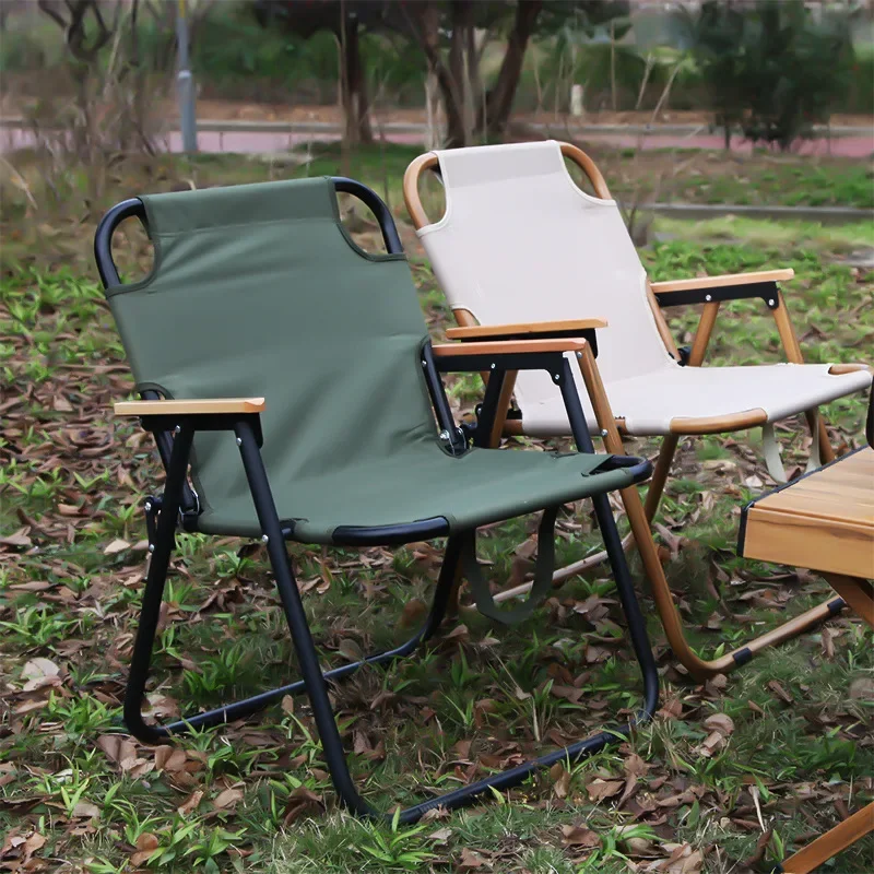

Thickened Steel Pipe Outdoor Folding Chair Spring Chair Convenient Camping Garden Leisure Chair Camp