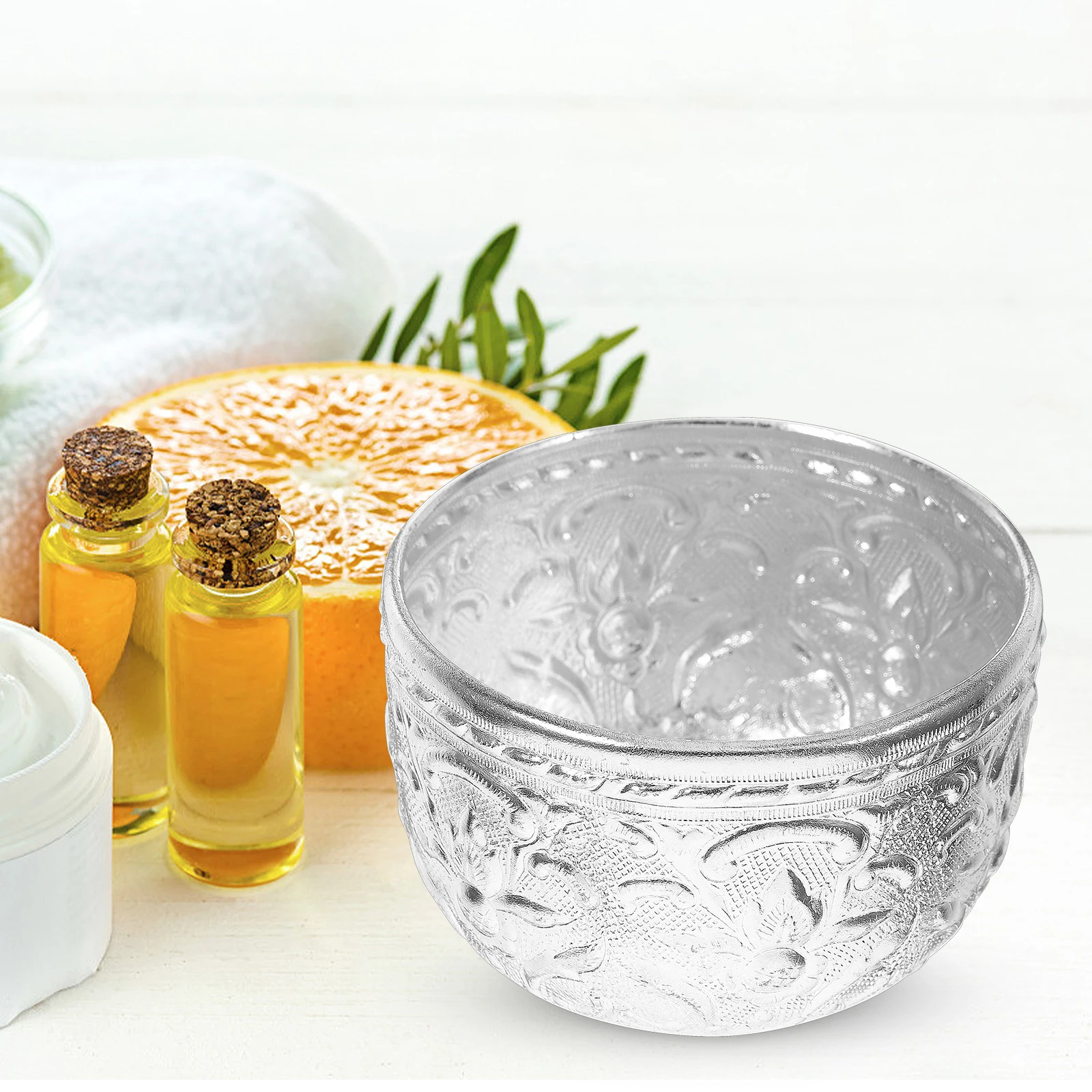 

Thai Tin Bowl Handcrafted Carved Design Small Size for Aromatherapy Oil Storage Beautiful Decorative Bowl Home Beauty Salon Use