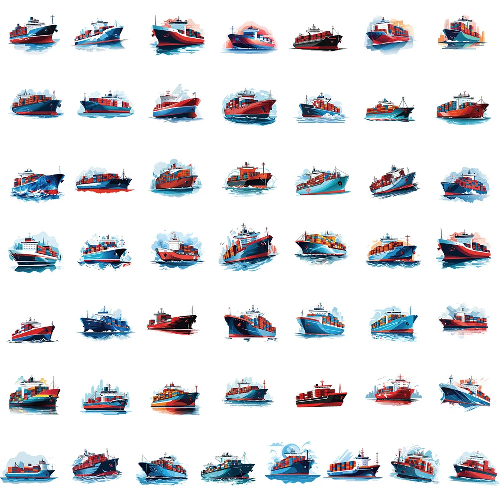 10/30/50PCS Cartoon Cargo Ship Sticker Graffiti Mobile Phone Luggage Helmet Car Guitar DIY Wall Sticker Toy Decoration Wholesale