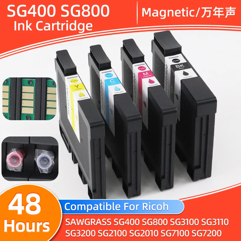 4pcs~12pcs SG400 SG800 sublimation ink cartridge Compatible for Sawgrass Ricoh SG3100 3100SNW SG3100 SG2100 2010L SG3110 Printer