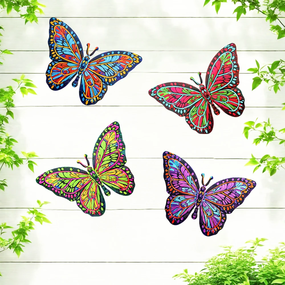 

1PC Metal Art Butterfly Wall Decor Colorful Iron Art Butterfly Sculpture Butterfly Hanging Ornament for Outdoor Home Yard Garden