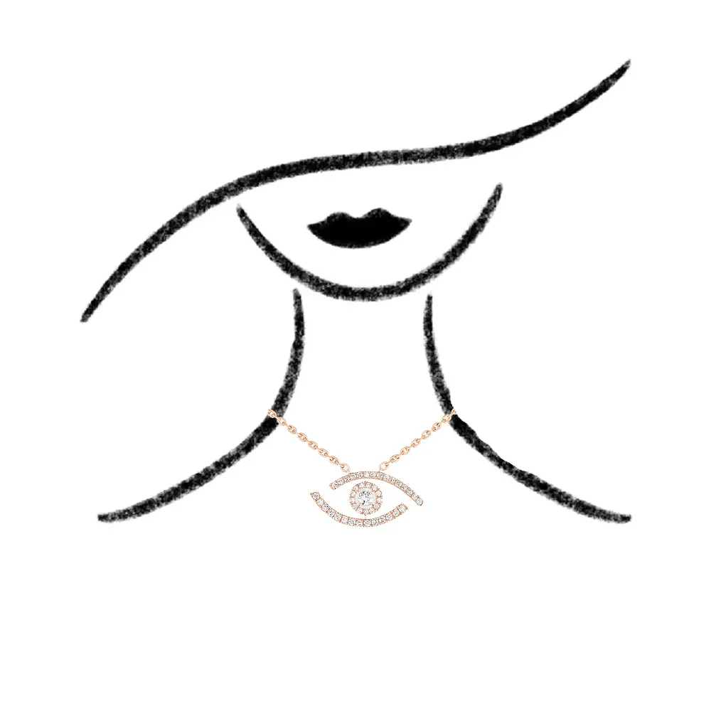 Classic fashion sterling silver s925 dense diamond necklace messik style LUCKY EYE series lucky eye luxury women's necklace