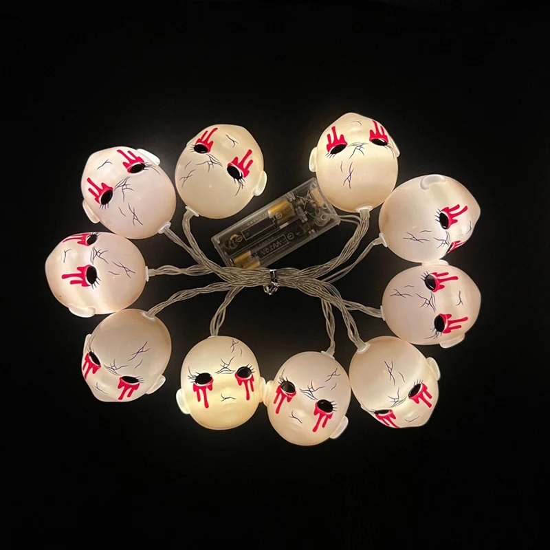 AB09-Halloween Led Light String Grimace Decoration Blood And Tears Grimace Lamp String