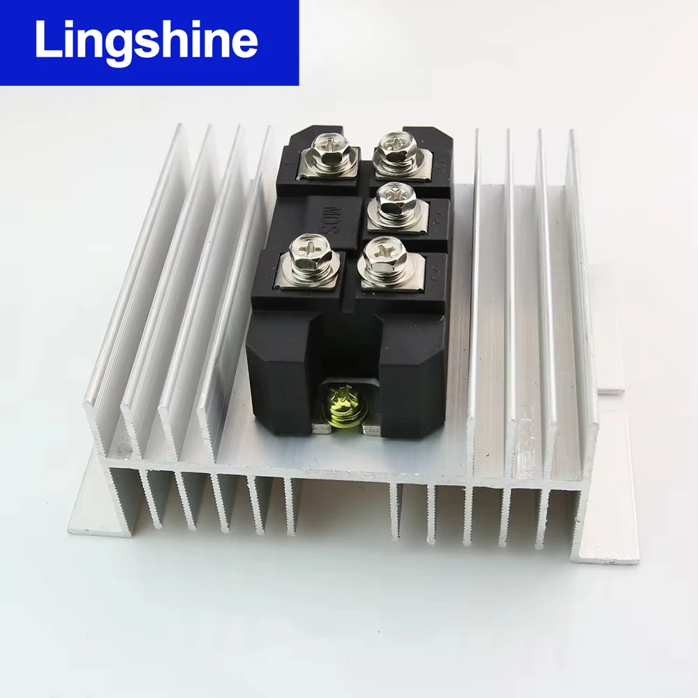 Three Phase Rectifier Bridge MDS150A Bridge Rectifier Module Installation Radiator W-95 125mm x 90mm x 50mm Installed