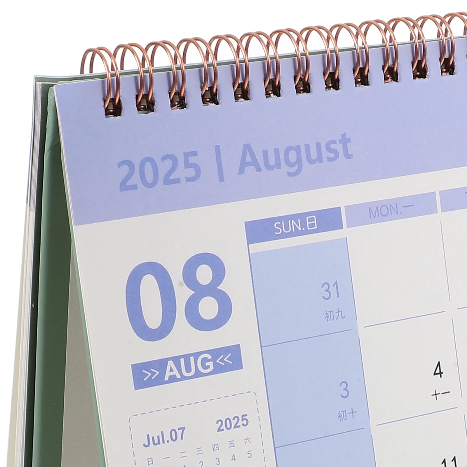 

Foil Desktop Calendar 2025 Sturdy Metal Wire Binding Daily Planner for Office Study Room Decorative Organization