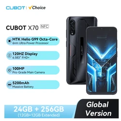 [Choice] Cubot X70, Smartphone Android 13, Helio G99, Octa-Core, 120Hz 6.583 Inch, 24GB(12+12GB Extended)+256GB,100MP Camera,NFC