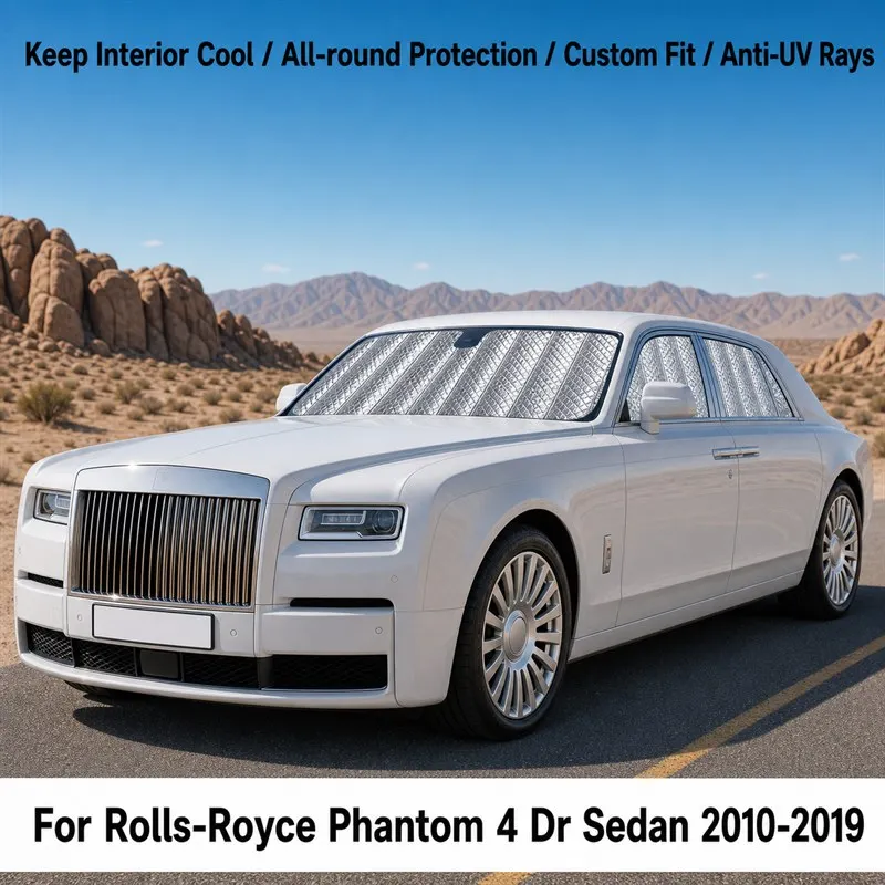 Für Rolls-Royce Phantom 4-Türer Limousine 2010-2019 Komplettes Set Auto-Fenster-Sonnenschutz UV-Blocker Sichtschutz Wärmeisolierend Faltbare Auto-Vorhänge
