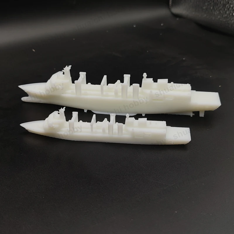 2PCS Model Type 901 Comprehensive Supply Ship 1/2000 1/1500 Scale Resin Replenishment Ships Full-hull/Waterline DIY Boat Parts