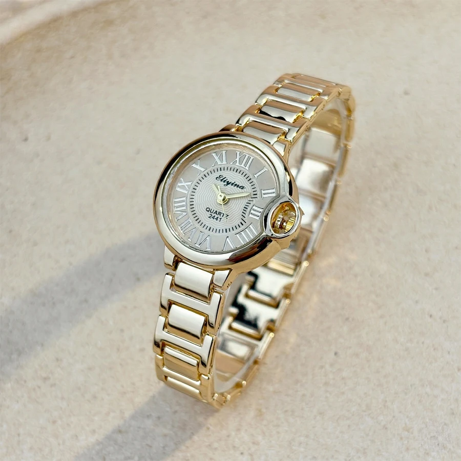 Elegant Ladies Wristwatch High-End Classic Aesthetic Alloy Steel Band Luxury Watch Stylish Timepiece for Women