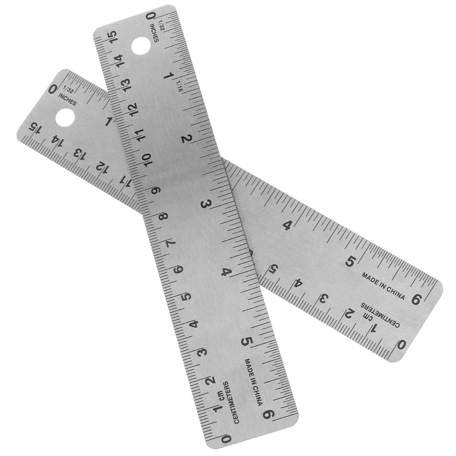 Regla de acero inoxidable con corcho, reglas con bordes rectos a prueba de herrumbre, dibujo de medición de madera para oficina, 2 uds.