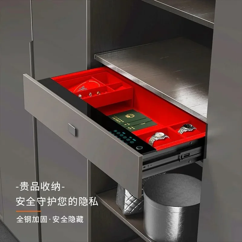 Household hidden fingerprint password drawer all-steel safe wardrobe embedded anti-theft jewelry drawer safe wholesale
