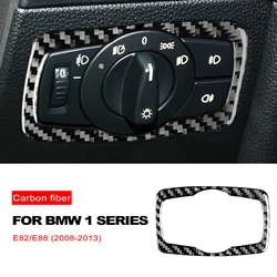 For BMW 1 Series E81 E82 E87 E88 2008-2013 Carbon Fiber Headlight Switch Frame Trim Stickers Car Styling Decoration Accessories