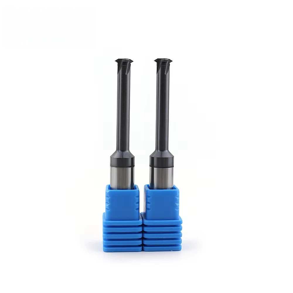 5pcs  OEM 4-Flute Single Tooth Thread End Mill - TiAlN Coated Solid Tungsten Carbide