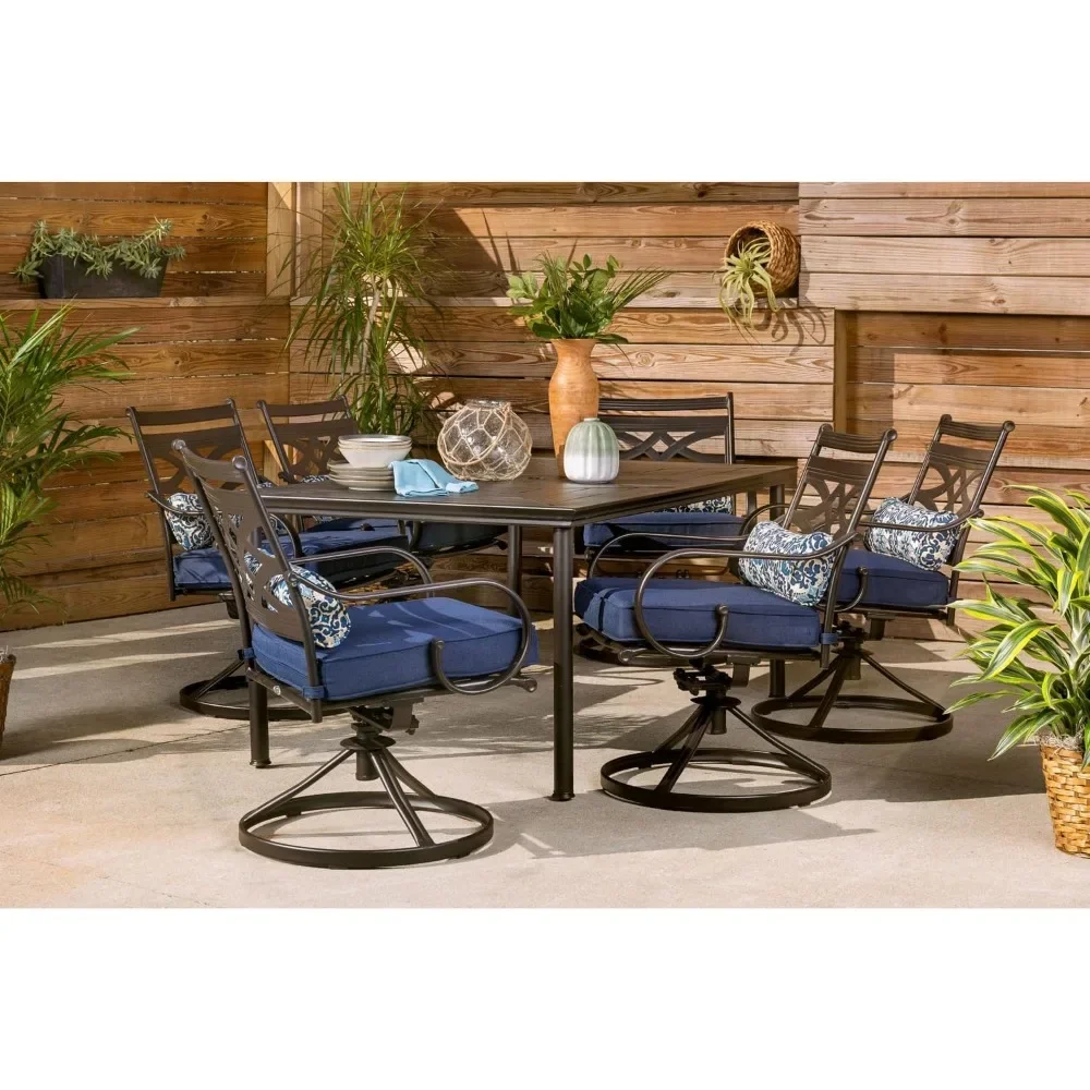 Patio Furniture Sets, 7-Piece Outdoor Dining Set with Swivel Rockers, Premium All-Weather Furniture, Outdoor Furniture Sets