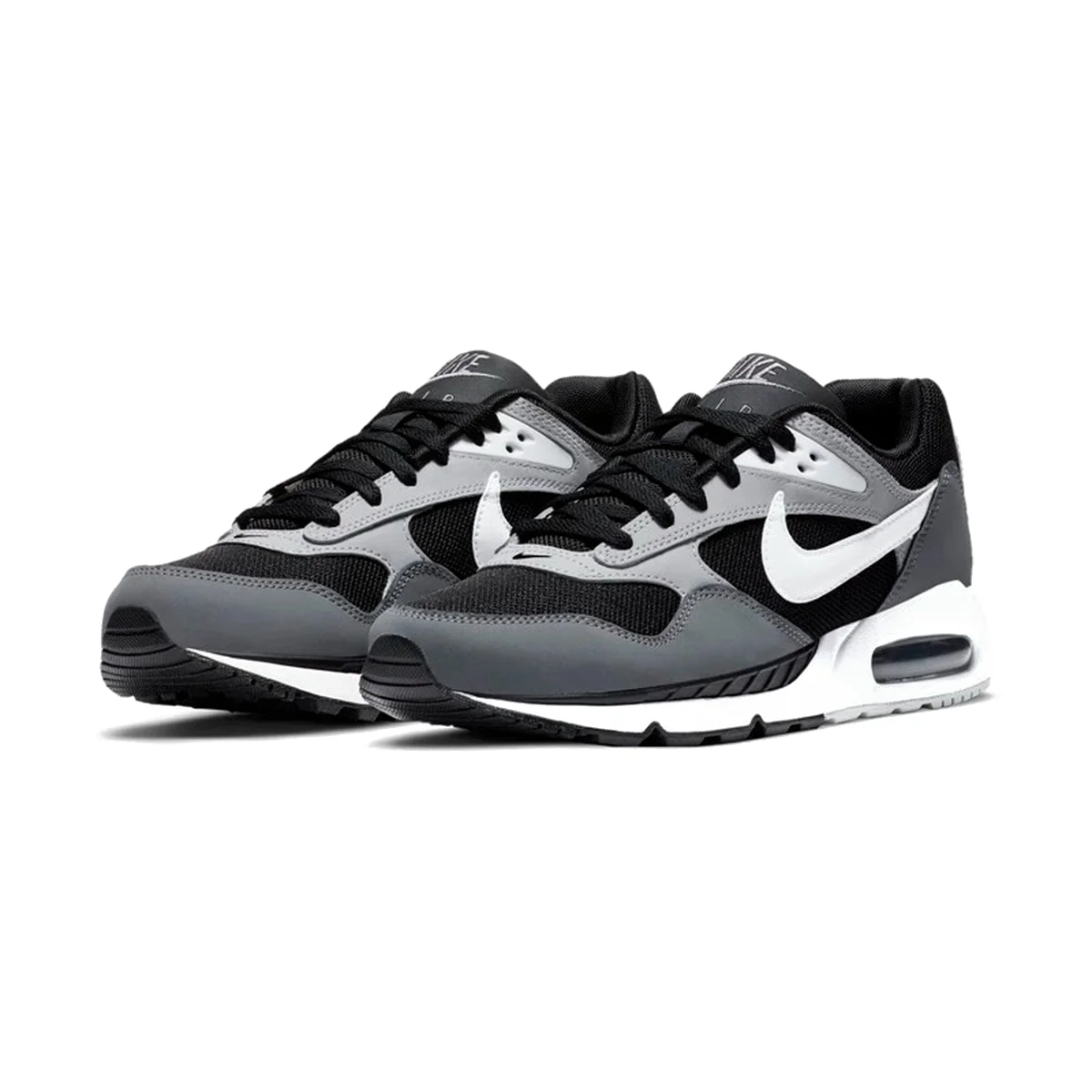 Nike Air Max Correlate, zapatillas deportivas casuales de caña baja para hombre, en color negro, blanco y gris, con detalles de cuero de vaca y diseño de cordones, modelo 511416-011.