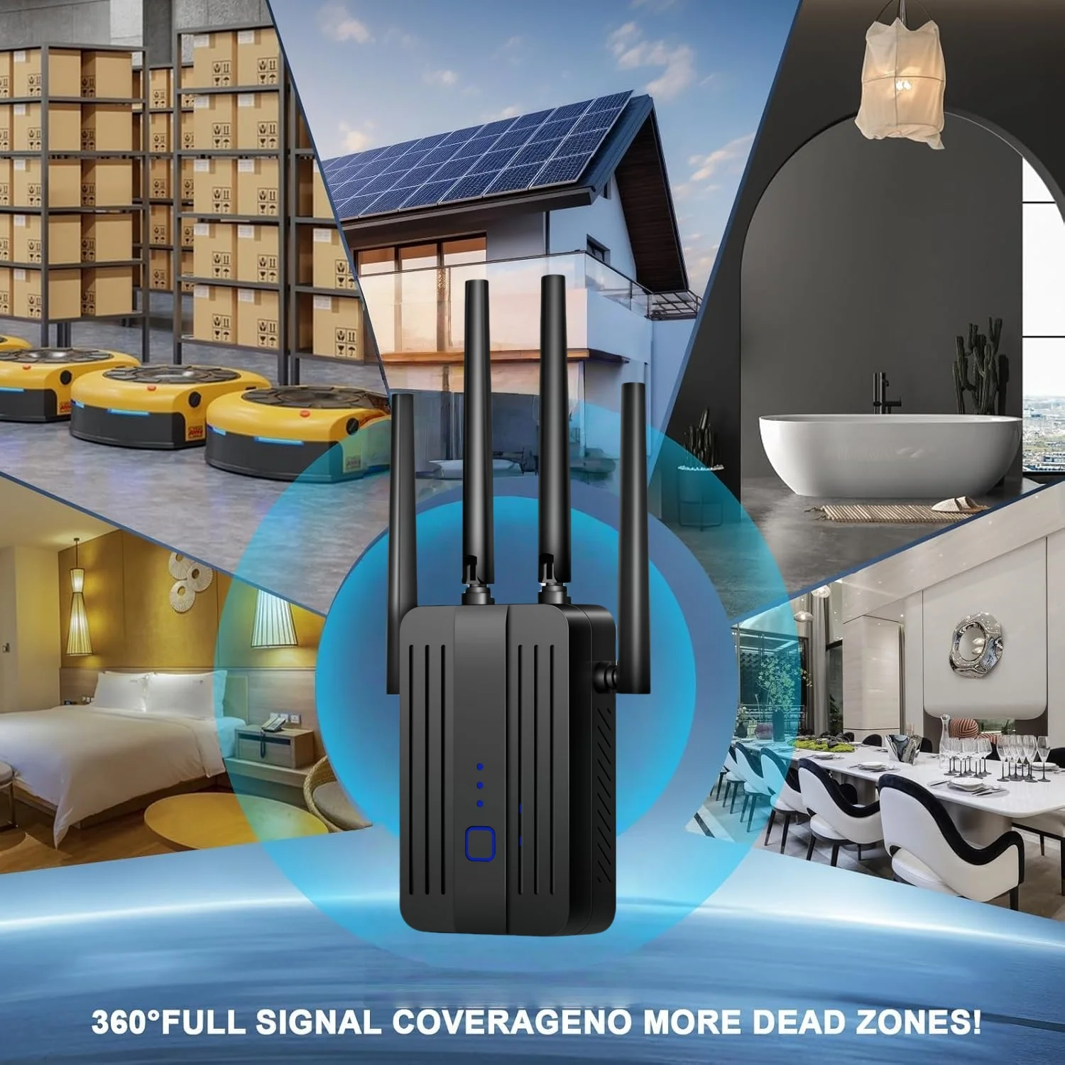 WiFi Repeater Extender 1200Mbps 2.4G/5GHz Dual Band Wifi Signal Wi-Fi Amplifier Router Long Range Booster High-Speed Bands