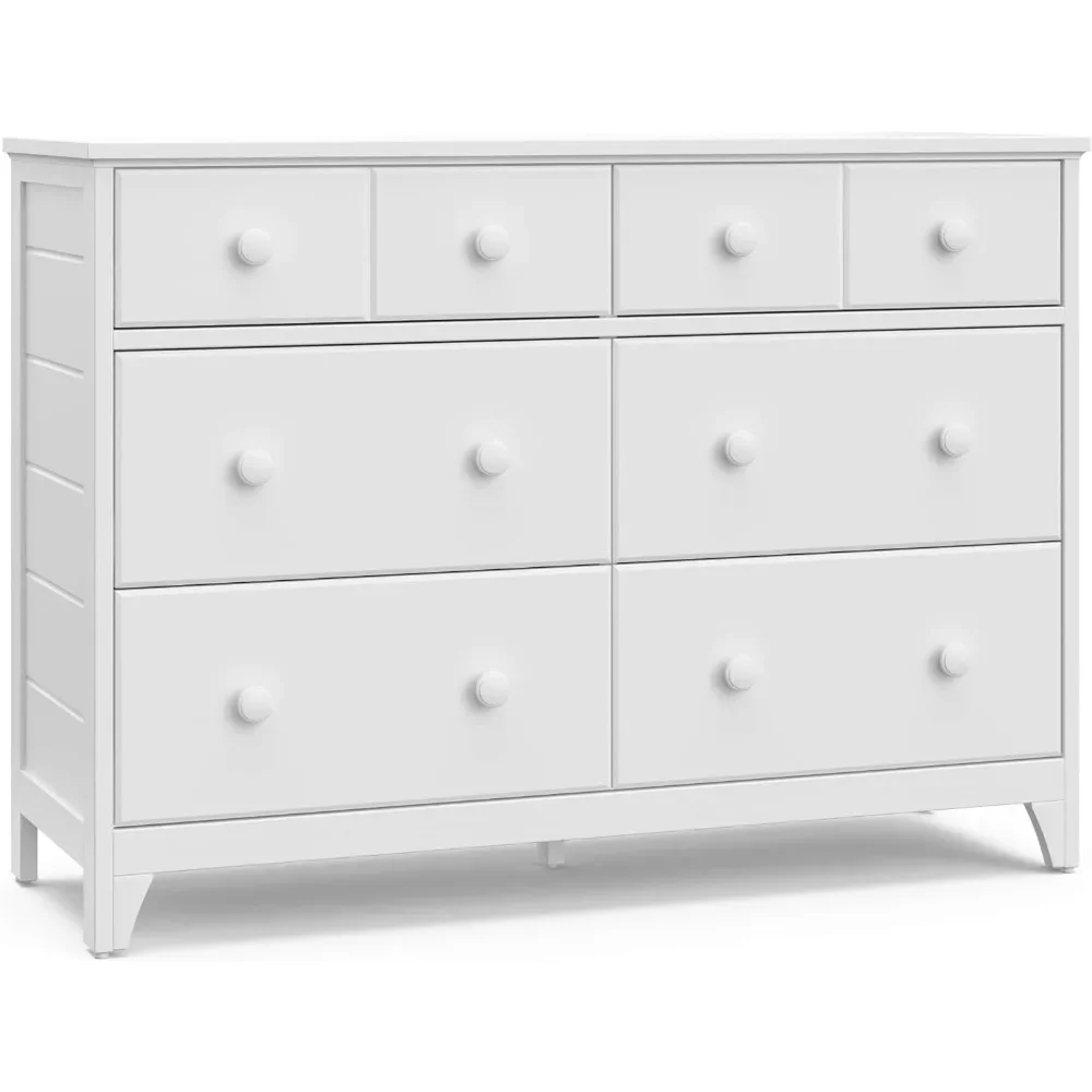 drawer universal double dresser (white) for children's nursery, drawer storage box, chest of drawers