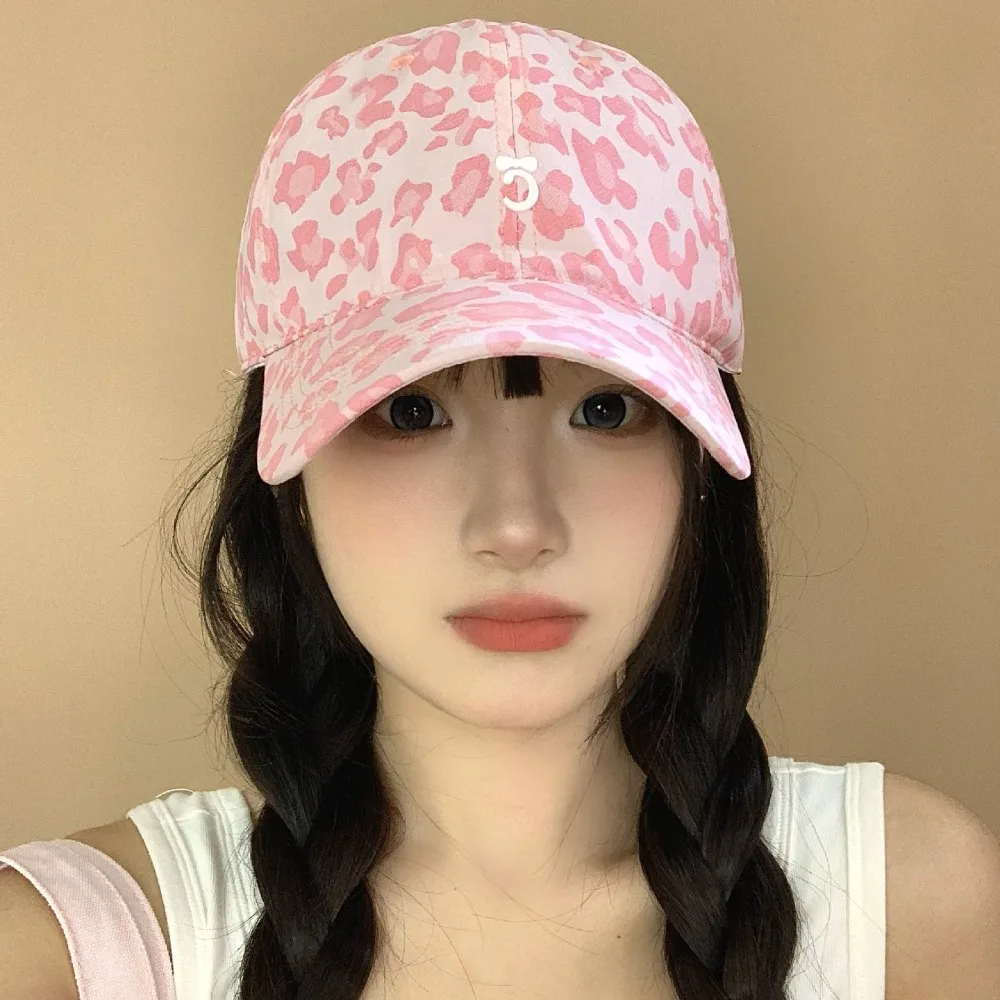 Креативная бейсболка с леопардовым принтом, солнцезащитная шляпа с леопардовым принтом, модная милая хлопковая бейсболка для девочек