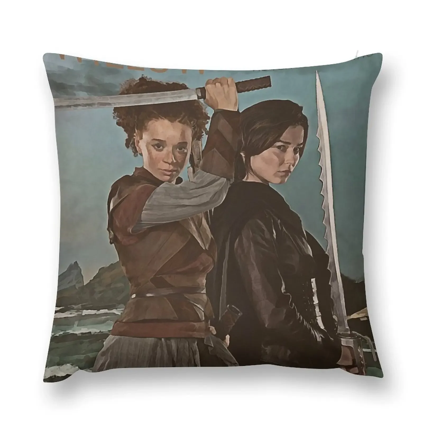 Kit and Jade - Beyond The Shattered Sea Throw Pillow pillows decor home Luxury Sofa Cushions pillow