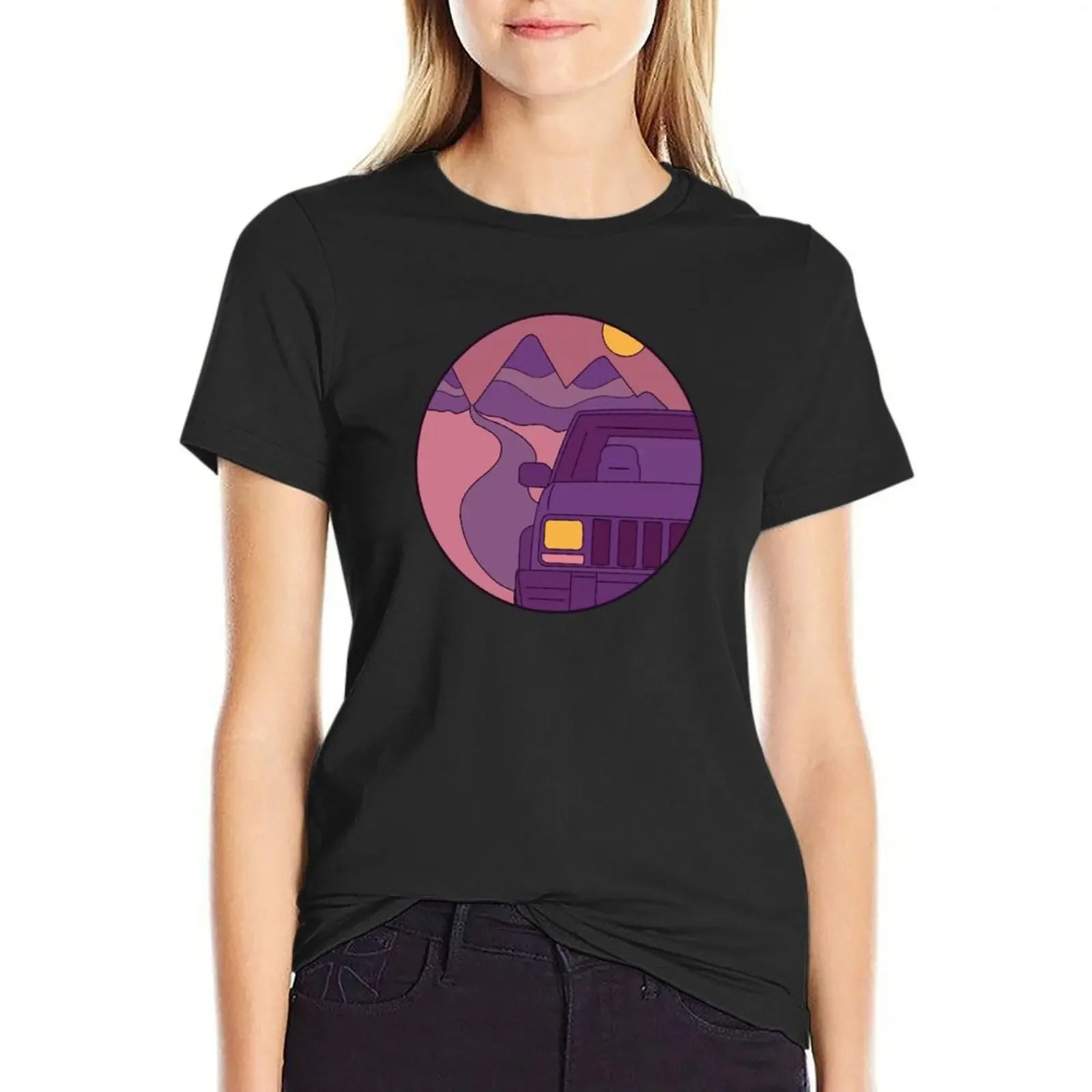 

Off-road at twilight T-Shirt hippie clothes funnys cute tops animal print Women t shirt