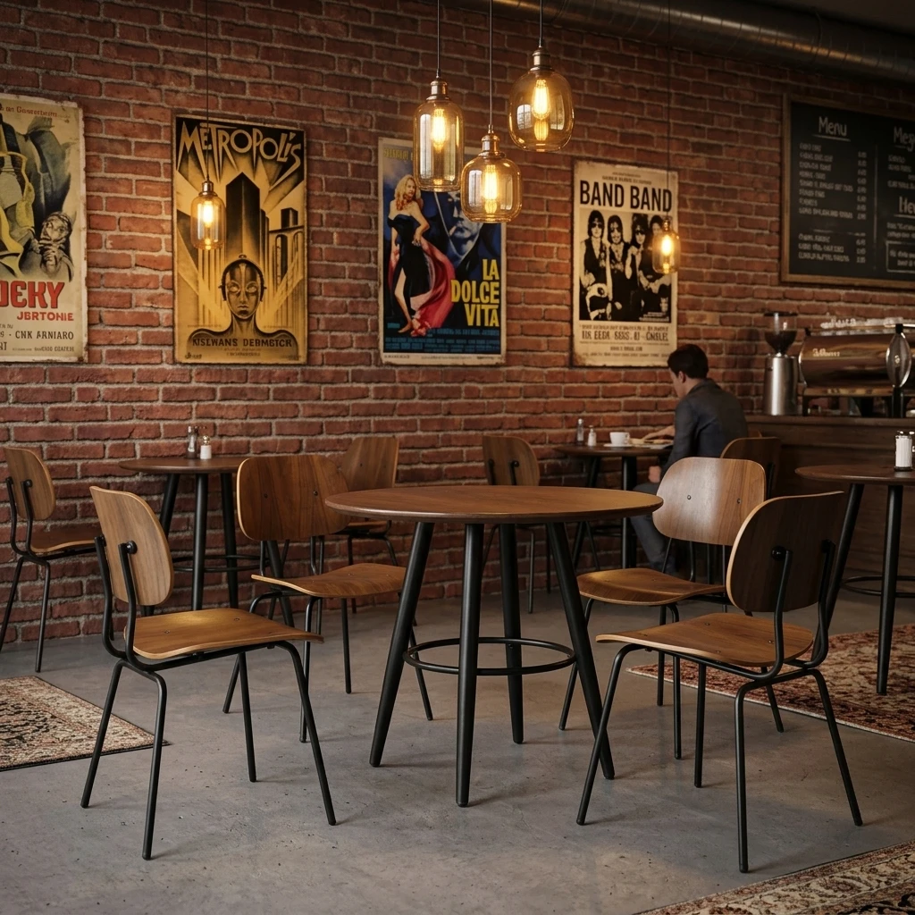 Anti-Rust Weather Resistant Metal Dining Set Commercial Cafe Hotel Patio Table & Chairs