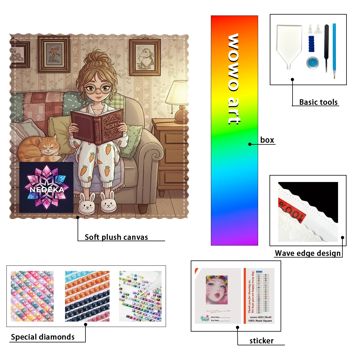 

【NEDEKA_ Diamond Art】Two witches reading girls Crystal AB Rhinestone FD Rhinestone Perfect Resin Diamond