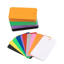 50pcs Blank Matte Multicolor PVC Tags Plastics Waterproofing Hang Cards Garment Jewellery Clear With Hole  Label Display Packing