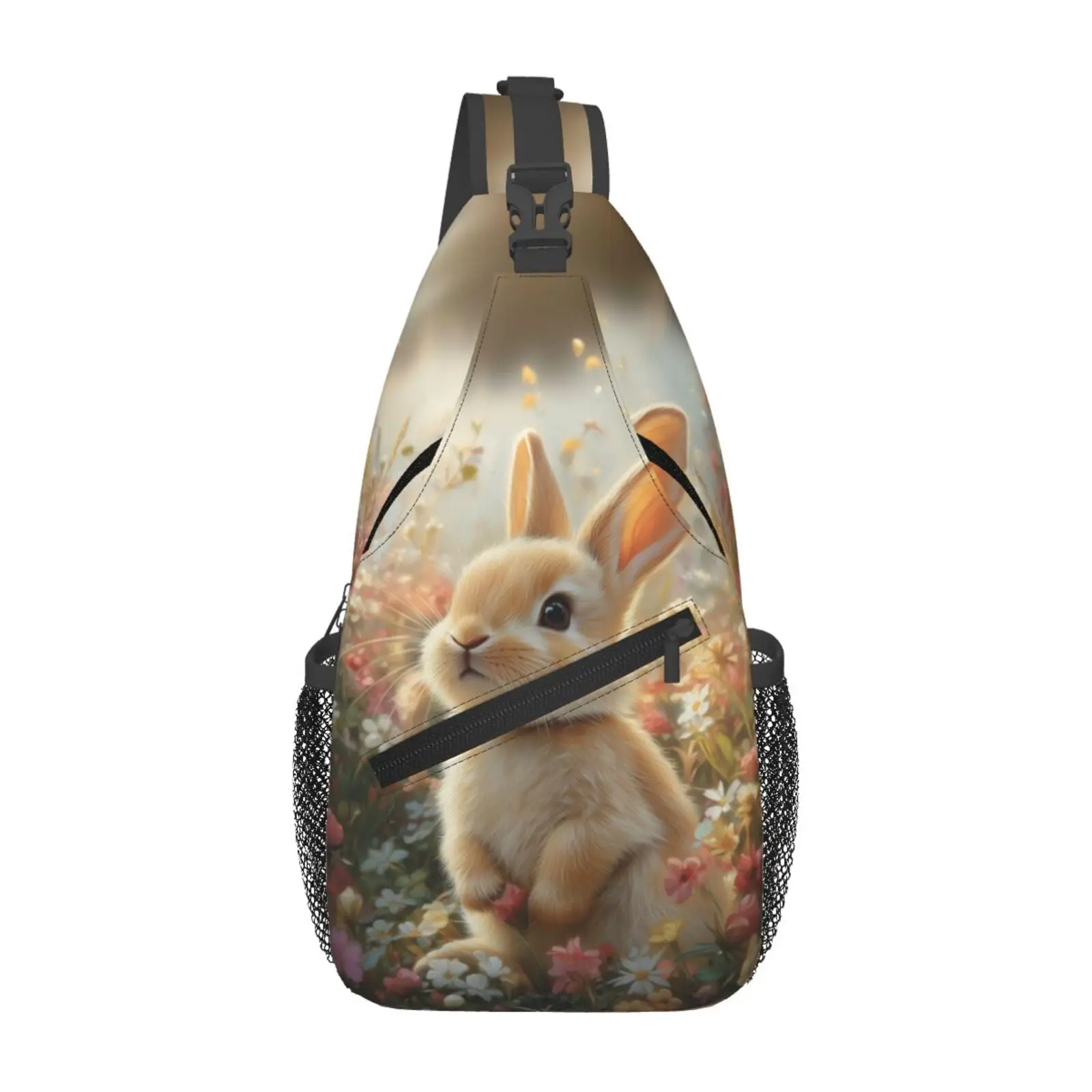 Bunny Printing Men Crossbody Bag Large Chest Bag,Travel Hiking Sports Running,Personalized Gifts for Birthday Hand Bags