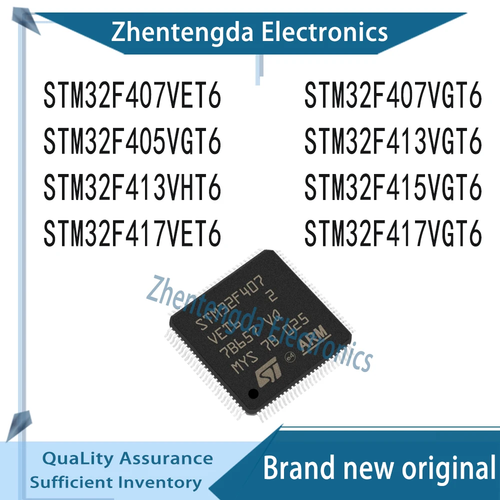 New Original STM32F407VET6 STM32F407VGT6 STM32F405VGT6 STM32F413VGT6 STM32F413VHT6 STM32F415VGT6 STM32F417VET6 STM32F417VGT6