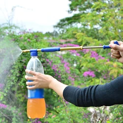 Double Head Drink Bottle Sprayer High Pressure Air Pump Garden Irrigation Sprayers Extendable Reciprocating Push-pull Nozzle