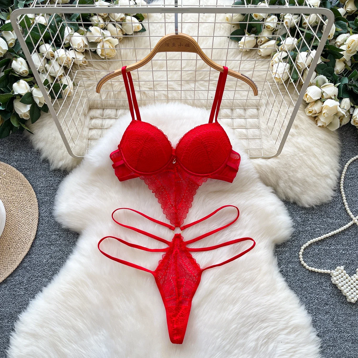 

New Hollow Out Erotic Lingerie Playsuits Female Strap Shapewear Sensual Nightwear Fashion Transparent Slim Lace Bodycuits