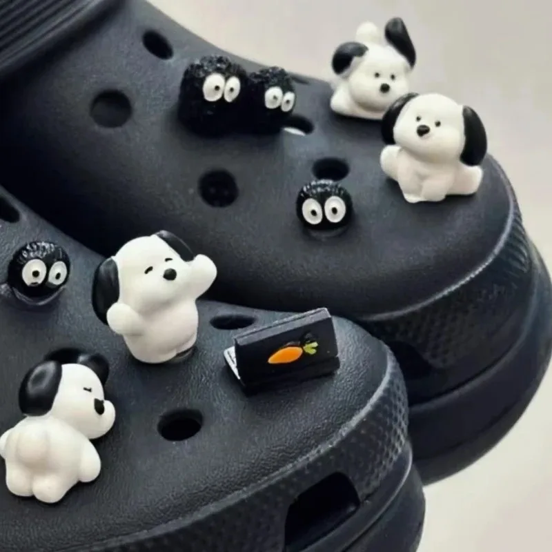 Fashion Shoe Charms Set Accessories Hole Shoe Buckle Cute Cartoon Puppy DIY 3D Shoes Decorations Kids Party Boy Girls Gift