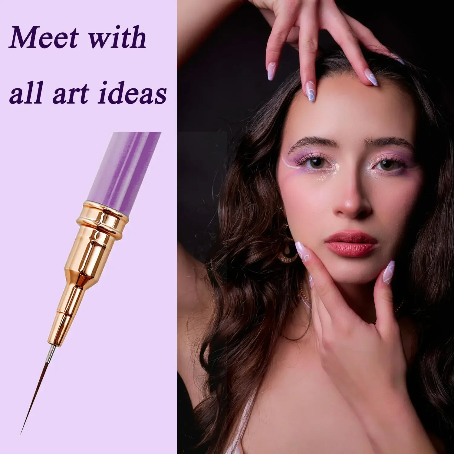 YIKOOLIN 5pcs Nail Art Liner Brush Set UV Gel Nail Brushes Kit for French Stripe Line Painting Drawing Flower Manicure Tool image 5