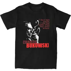 Famous Poet Poet Author Charles Bukowski T Shirt Summer Awesome T-Shirts Cotton Hip Hop Tee Shirt For Men Short-Sleeved Tees