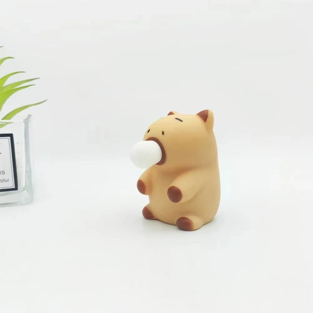 Simulation Cute Relaxing Squeeze Toys Capybara Water Animal Soft Rubber Unstressed Fun Toy Gifts Ornament