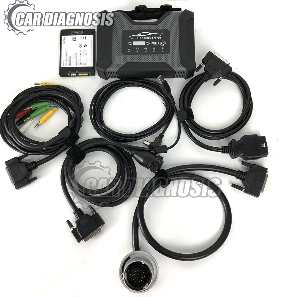 Newest SUPER MB Pro M6+ Diagnosis VCI with Multiplexer XENTRY for M6 for Benz Car Truck Diagnostic Tool +getac v110 laptop