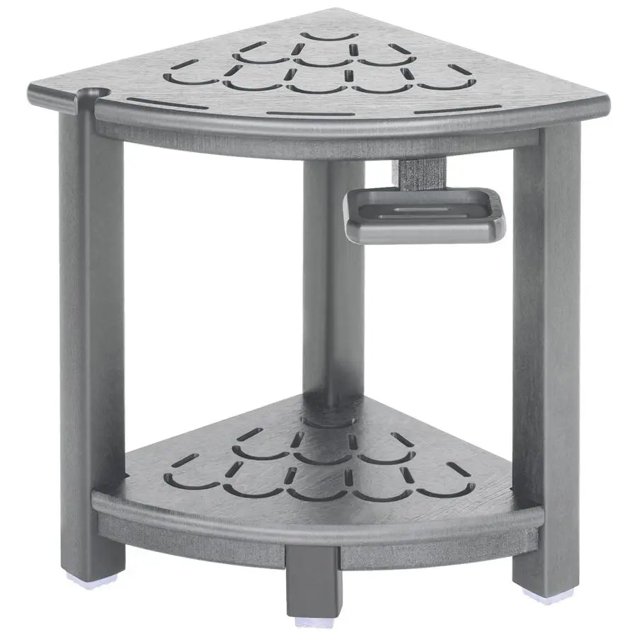 

Угловой табурет для душа, скамейка для душа из полиэтилена высокой плотности для внутреннего душа, маленькое сиденье для душа для ножек для бритья с полкой для хранения, ящик для мыла