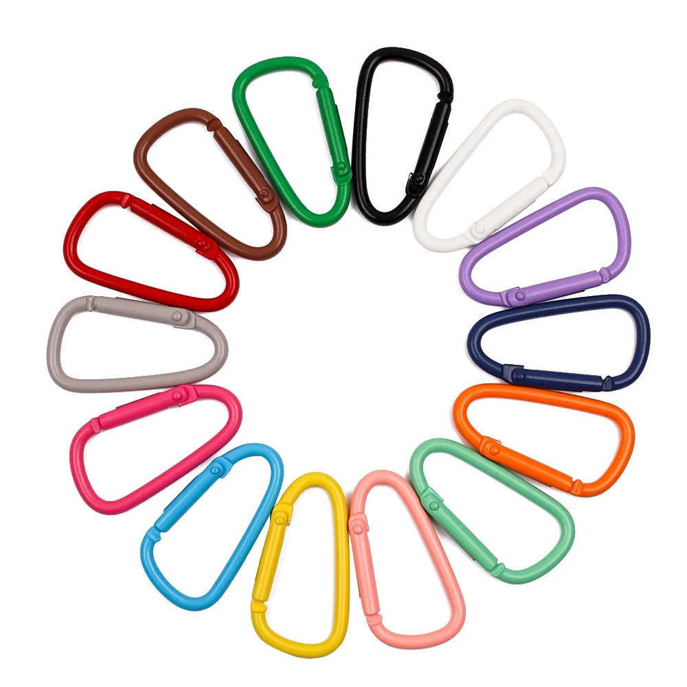 10 Stück D-Ring-Schnallen aus Legierung, Karabiner-Schlüsselanhänger, Outdoor-Camping-Schlüsselring, Schnappverschluss, Wasserflaschen-Schnallen-Set, Kletterzubehör – Detail 6